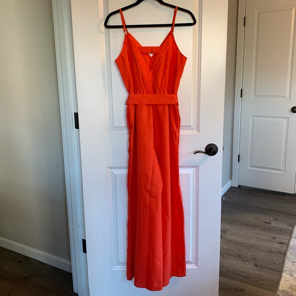 Gorgeous Red-Orange Jumpsuit with Pockets